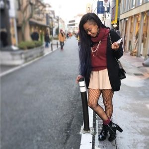 Pleated Khaki Mini Skirt